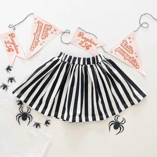 no moq GLK0030 pre-order baby girls clothes black and white striped skirt dress-2024.8.5