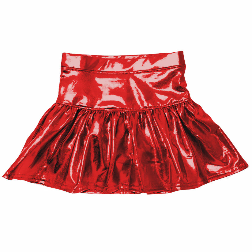 no moq GLK0041 pre-order baby girls clothes red shiny leather skirt dress-2024.11.30