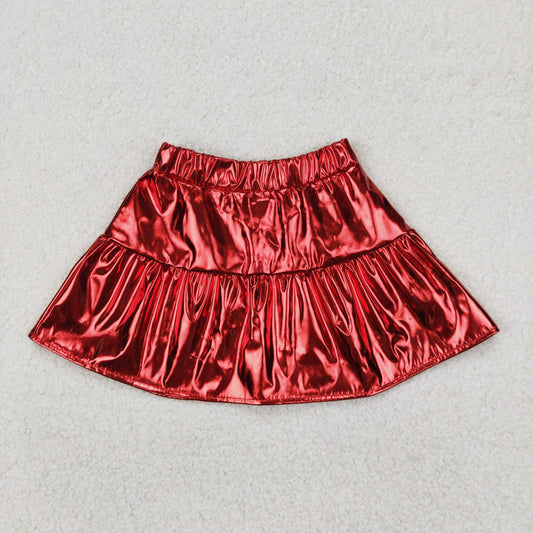 RTSNO MOQ ETA 5-7DAYS ARRIVED GLK0041 Shiny leather red skirt