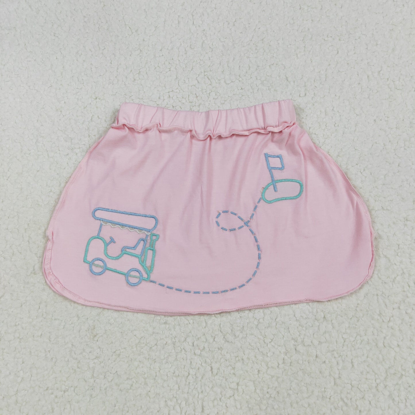 RTS NO MOQ GLK0071 Embroidered golf cart pink skirt