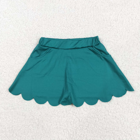 RTSNO MOQ GLK0077 Pure dark green lace yoga skirt