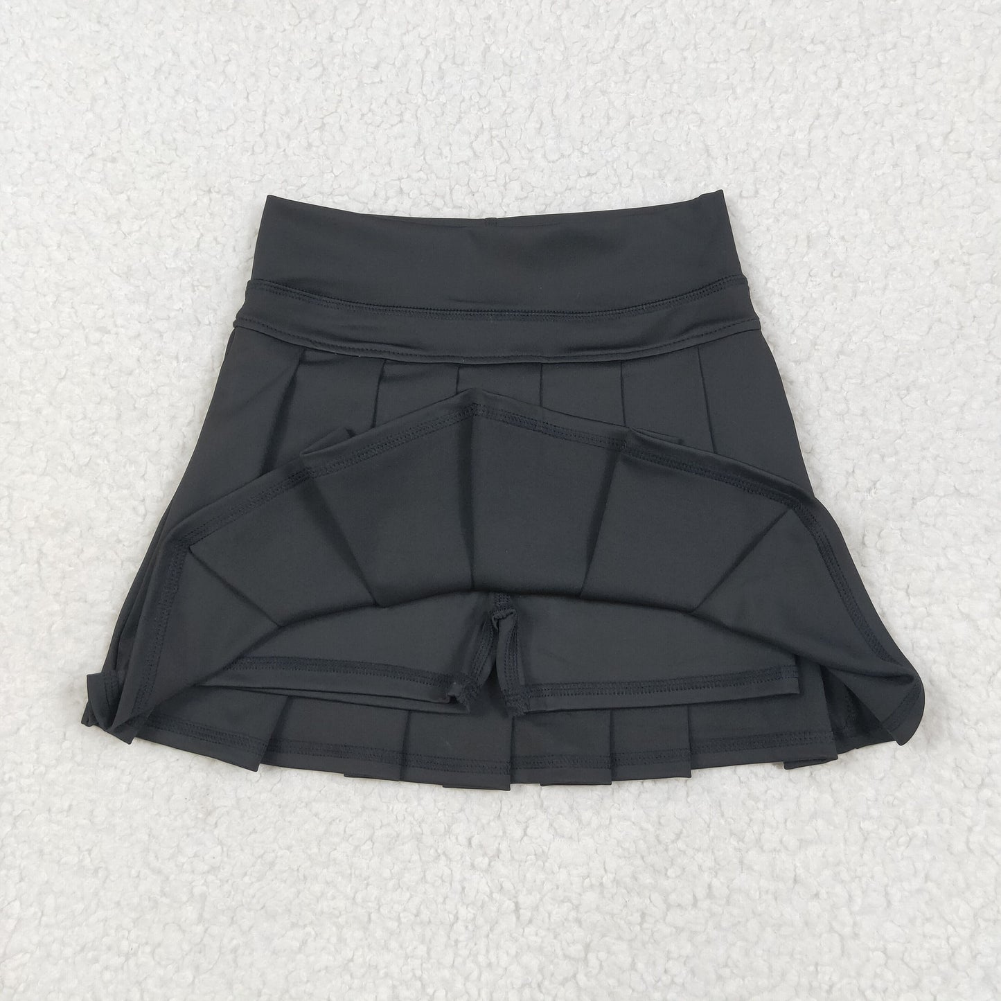 RTS NO MOQ（In Stock )  GLK0087 Solid Black Yoga Skirt