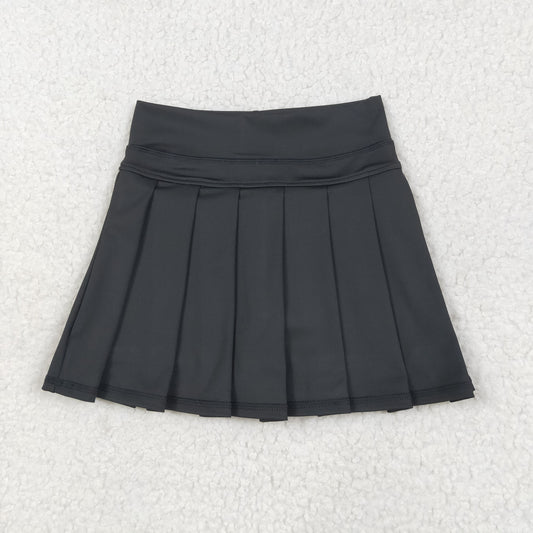 RTS NO MOQ（In Stock )  GLK0087 Solid Black Yoga Skirt