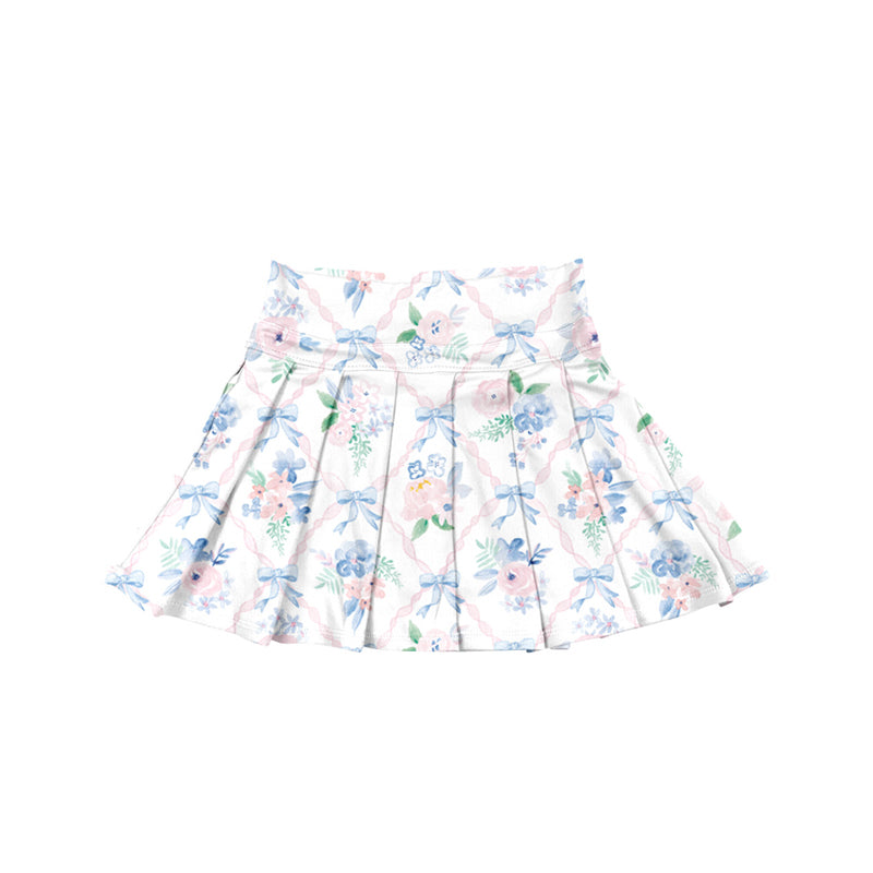no moq GLK0113 pre-order baby girls clothes yoga bow floral Skirts dress-2025.6.21
