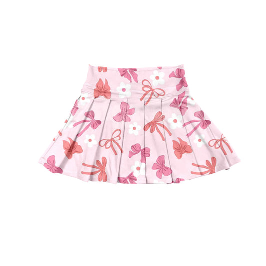 no moq GLK0120 pre-order baby girls clothes yoga bow floral pink Skirts dress-2025.6.21
