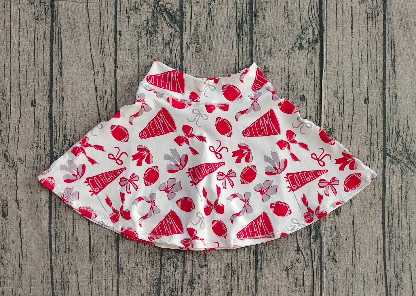 (Pre Order) No moq GLK0141 pre-order baby girls clothes yoga rugby bow red Skirts dress-2025.11.30