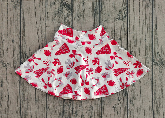 (Pre Order) No moq GLK0141 pre-order baby girls clothes yoga rugby bow red Skirts dress-2025.11.30