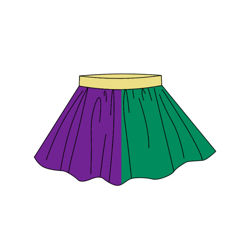 (Pre Order) No moq GLK0148 pre-order baby girls clothes mardi gras bow Skirts dress-2025.10.13