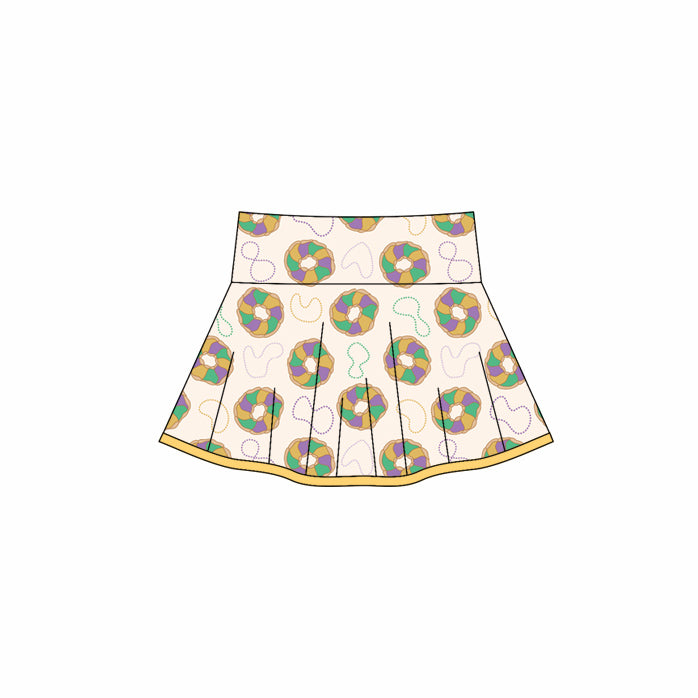 (Pre Order) No moq GLK0160 pre-order baby girls clothes yoga mardi gras kirts dress-2025.10.16