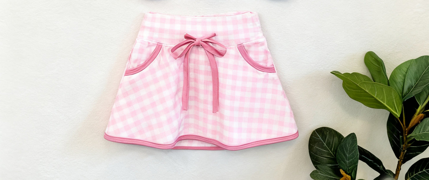 (Pre Order) No moq GLK0198 pre-order baby girls clothes yoga bow pink Skirts dress-2025.11.15
