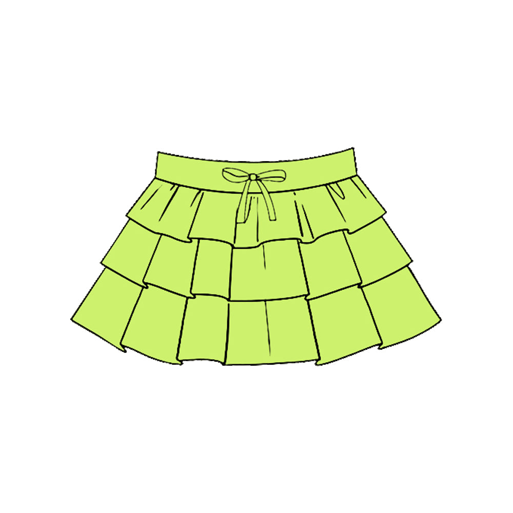 (Pre Order) No moq GLK0201 pre-order baby girls clothes yoga green Skirts dress-2025.11.19