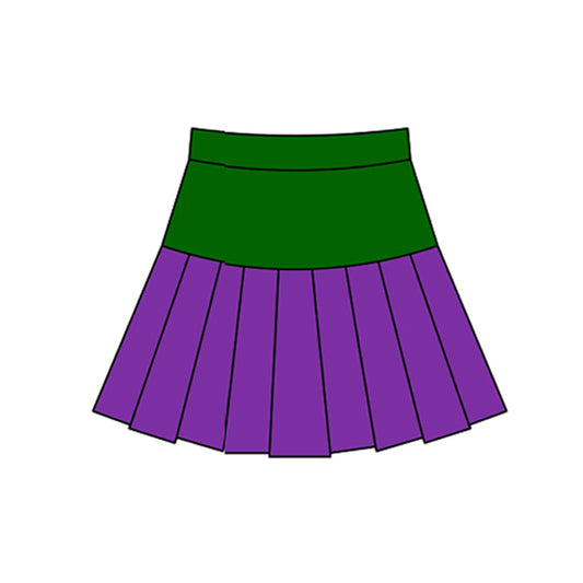 (Pre Order) No moq GLK0209 pre-order baby girls clothes yoga purple and green Skirts dress-2025.11.19