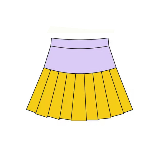 (Pre Order) No moq GLK0210 pre-order baby girls clothes yoga yellow and purple Skirts dress-2025.11.19