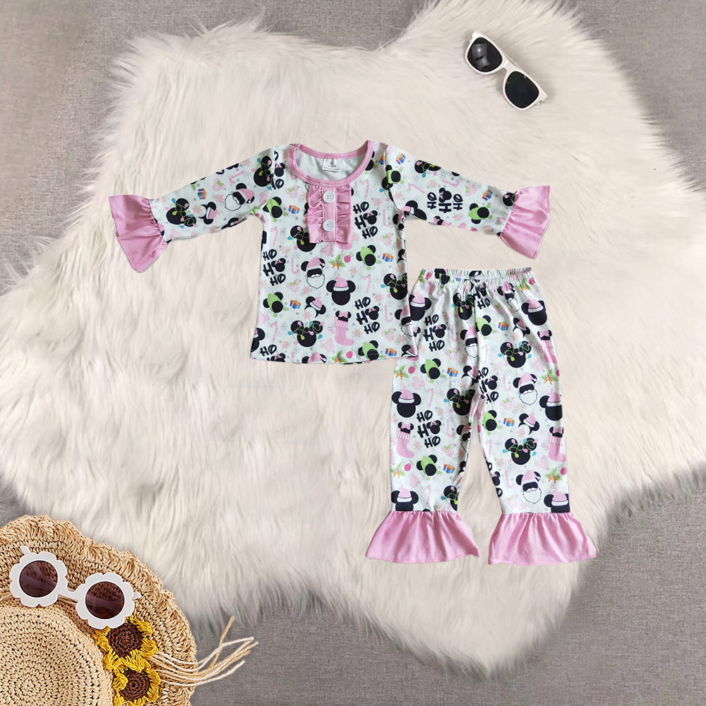 RTS NO MOQ Sibling baby girls boys clothes Christmas long-sleeved trousers suit