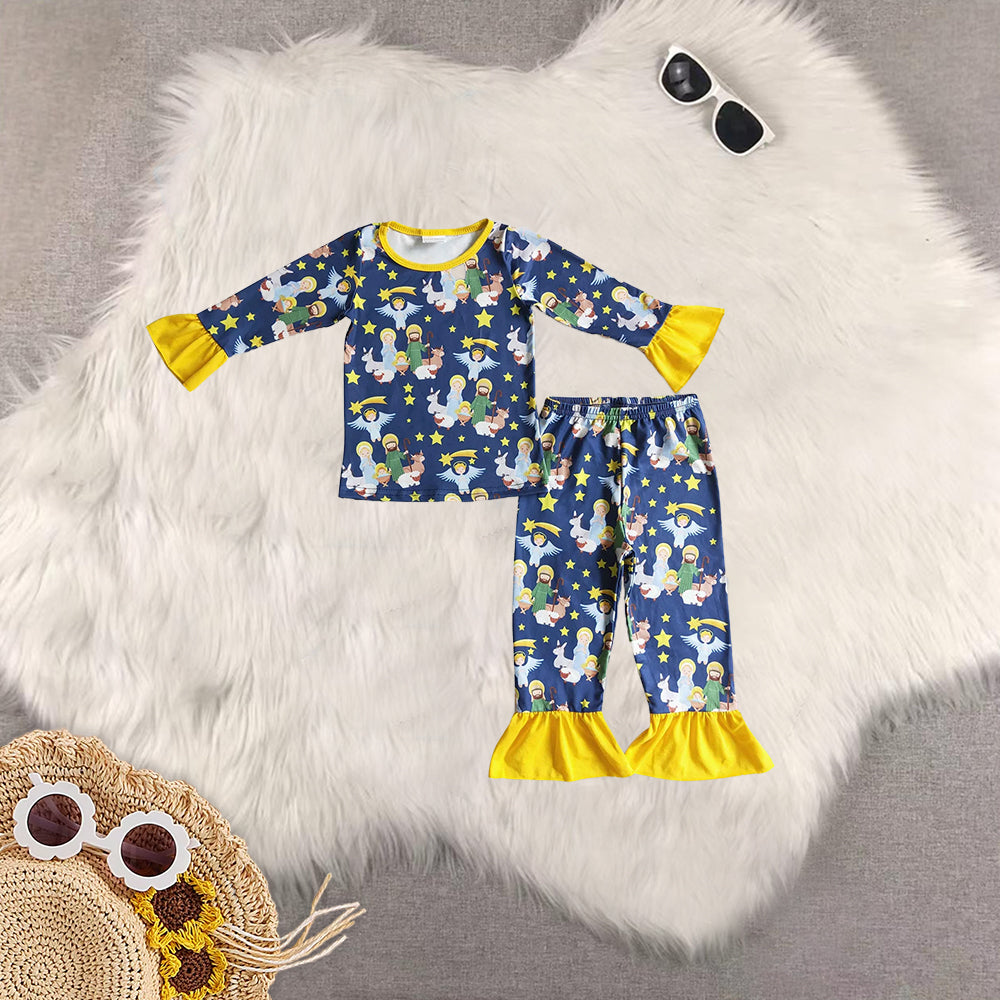 RTS NO MOQ Sibling Baby Girls boys Christmas Long Sleeve Pants Set