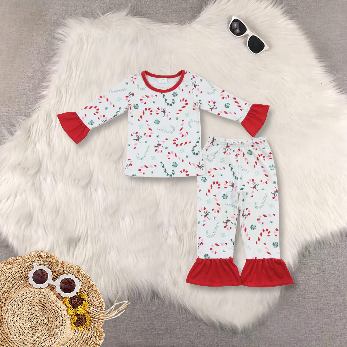 RTS NO MOQ Sibling baby Girls Boys Christmas long sleeve pants sets 2 and rompers 2 and dress and adult pants Clothes