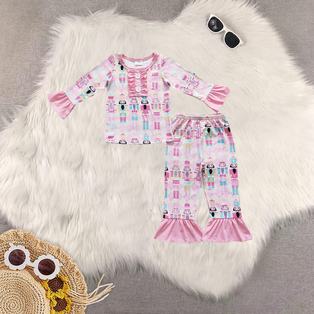 RTS NO MOQ Sibling baby girls clothes pink long-sleeved trousers suit & romper & dress