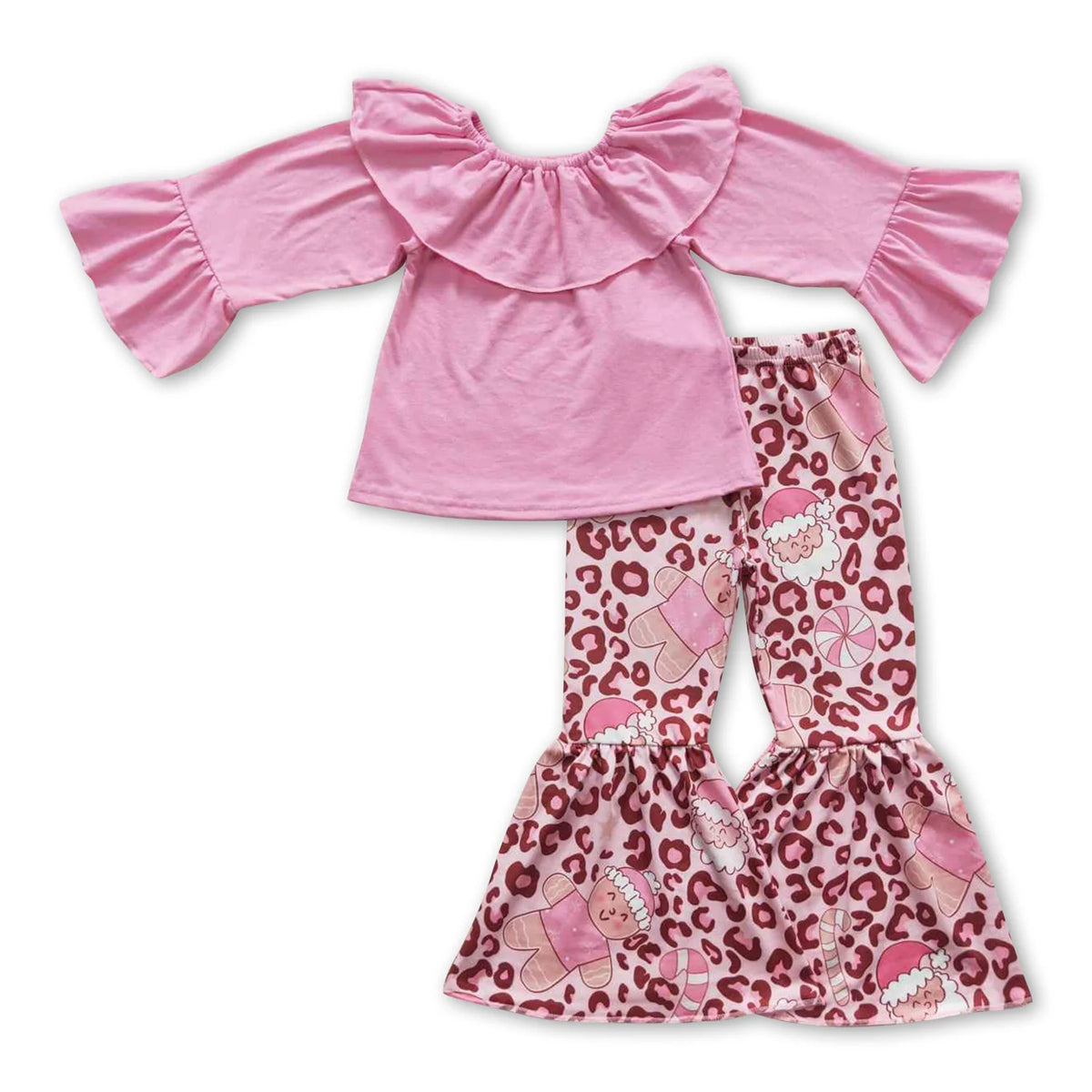 RTS NO MOQ Sibling baby girl clothes Christmas long Sleeve Suit & Long Sleeve Dress