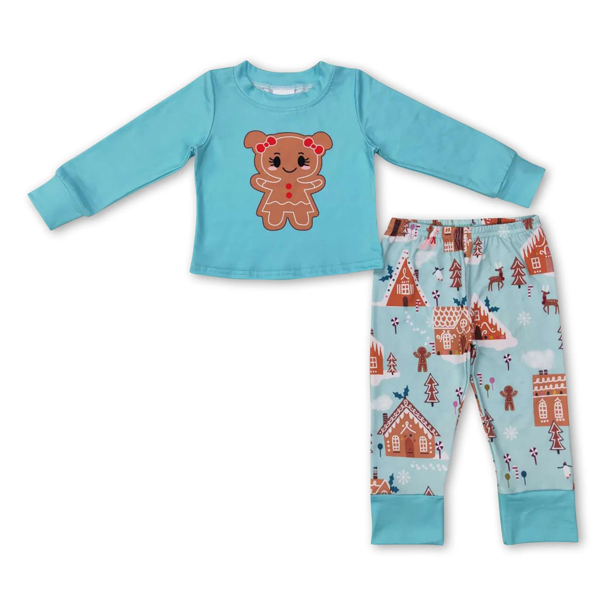 RTS NO MOQ Sibling baby girls boy clothes Christmas long-sleeved trousers suit