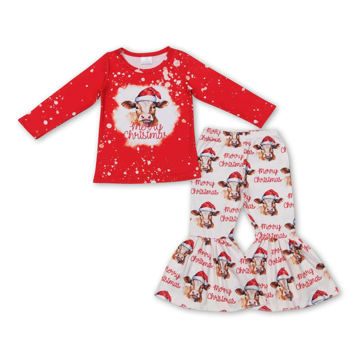 RTS NO MOQ Sibling baby girls clothes Christmas long-sleeved suit