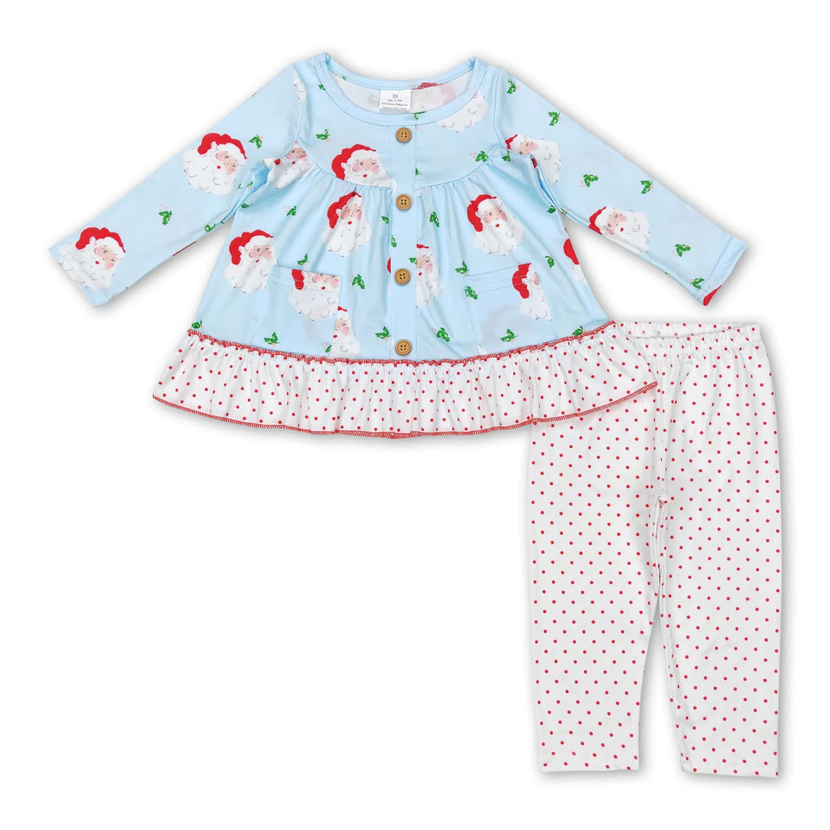 RTS NO MOQ Sibling baby girls clothes Christmas Tree Long Sleeve Suits