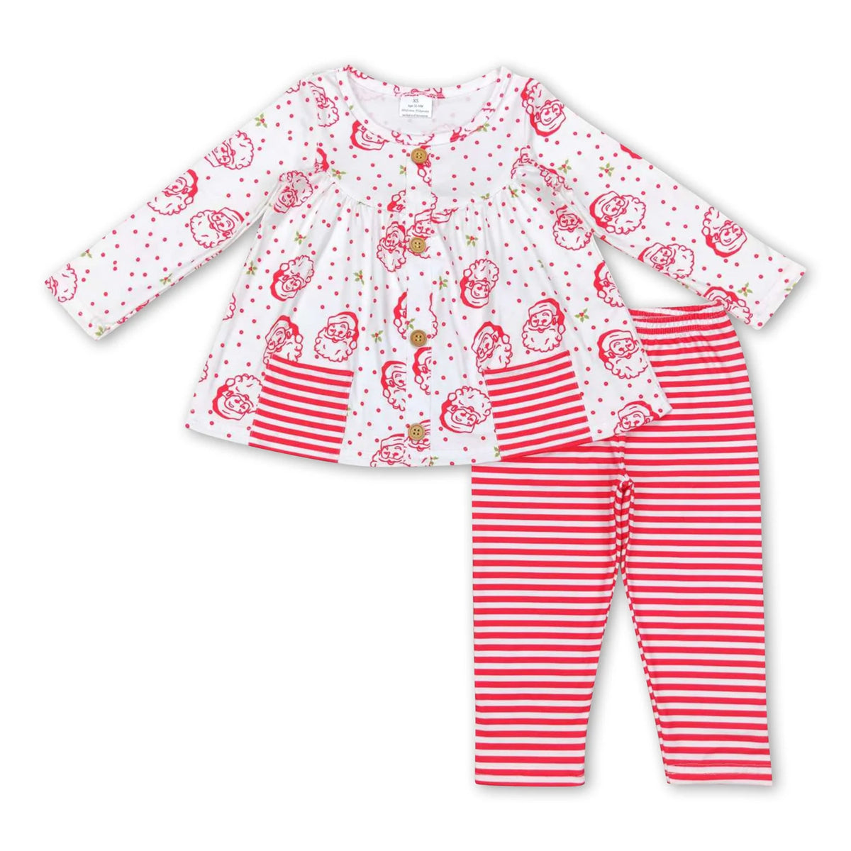 RTS NO MOQ Sibling baby girls clothes Christmas Tree Long Sleeve Suits