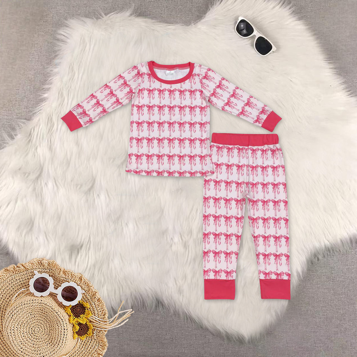RTS NO MOQ Sibling Baby girl clothes valentine long Sleeve pants Suits