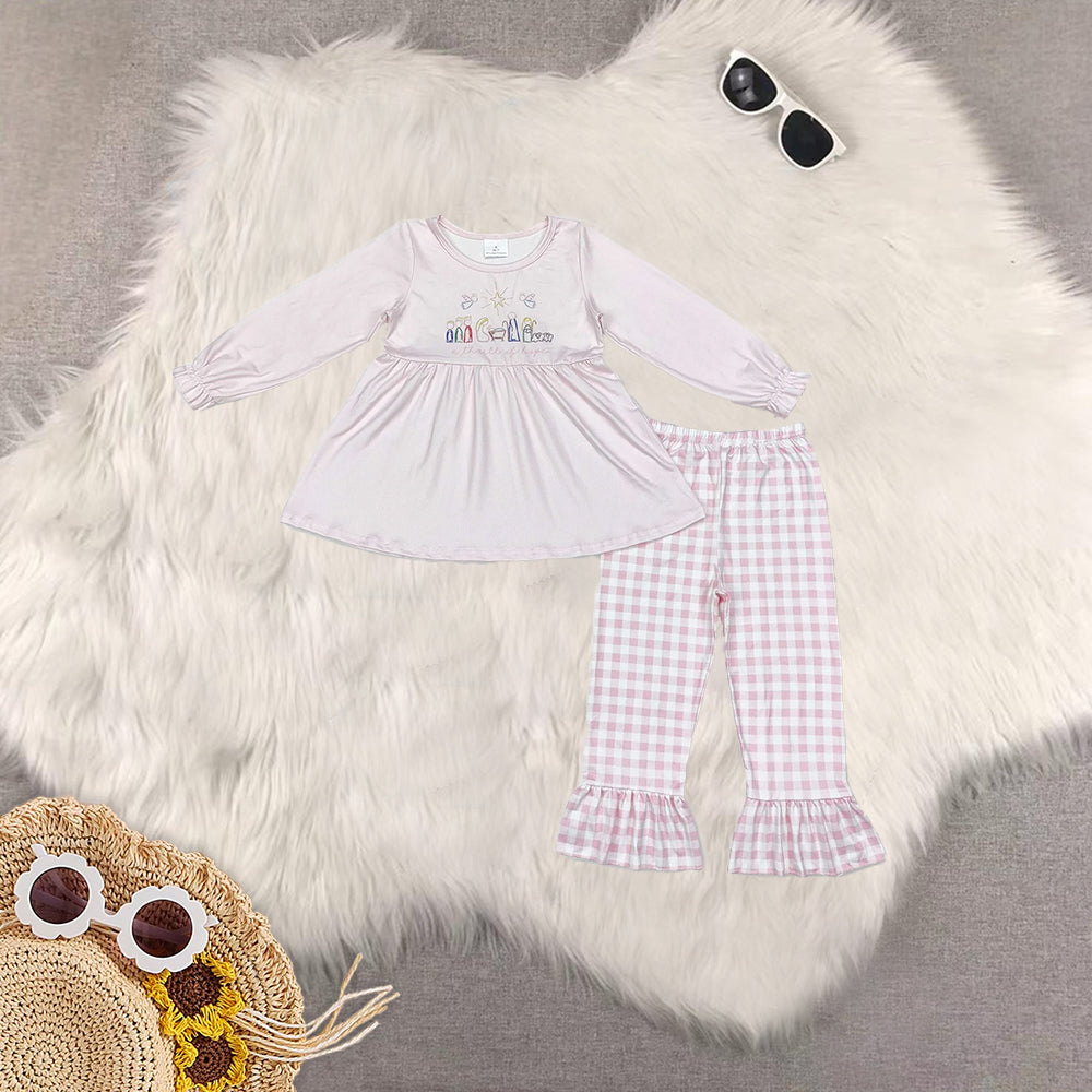 RTS NO MOQ Sibling Baby girls boys Christmas long-sleeved trousers suit & top