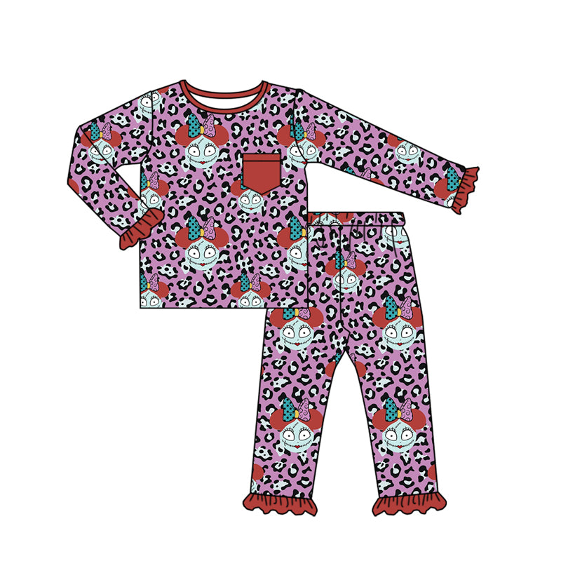 no moq GLP1235 pre-order toddler girl clothes cartoon girl halloween winter pajamas outfit 2024.6.11