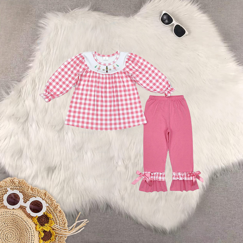 RTS NO MOQ Sibling Baby Girls boys Christmas Long Sleeve Pants Set