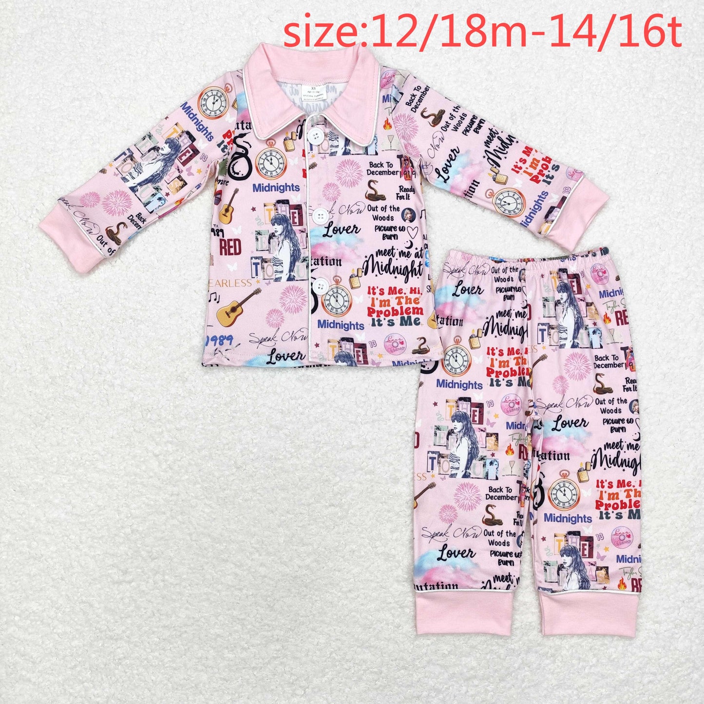 rts no moq GLP1337 Taylor Swift 1989 pink long-sleeved trousers pajama set