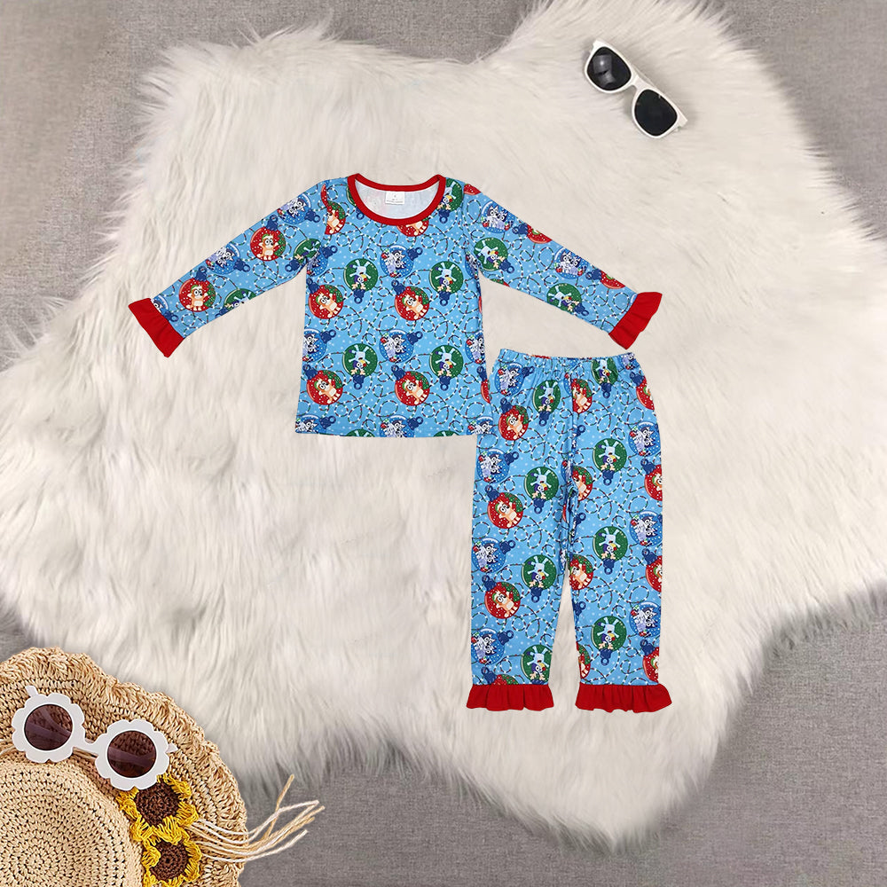 RTS NO MOQ Sibling Baby boys girls Christmas cartoon long-sleeved trousers suit & rompers