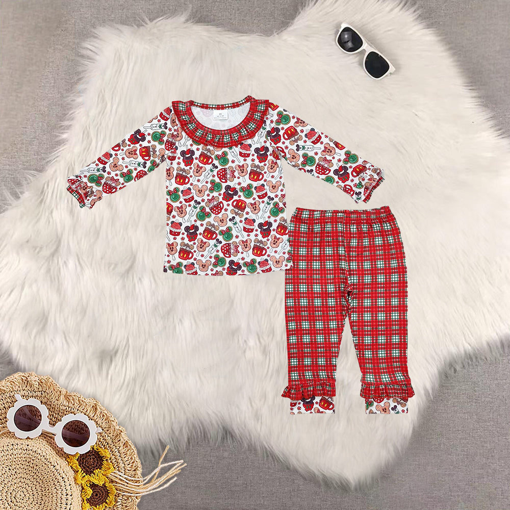 RTS NO MOQ Sibling baby girls baby boys clothes Christmas long-sleeved trousers suit & romper & dress & adult pants