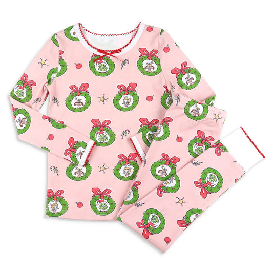 NO MOQ sales GLP1574 pre-order baby girls clothes Christmas long Sleeve pants Suit -2024.8.3