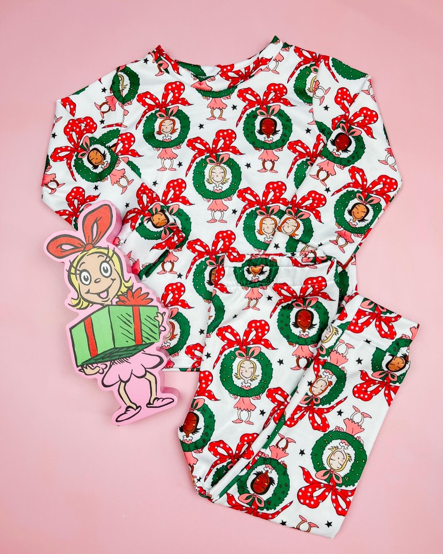 NO MOQ sales GLP1575 pre-order baby girls clothes Christmas long Sleeve pants Suit -2024.8.3