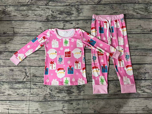 NO MOQ sales GLP1581 pre-order baby girls clothes Christmas long Sleeve pants Suit