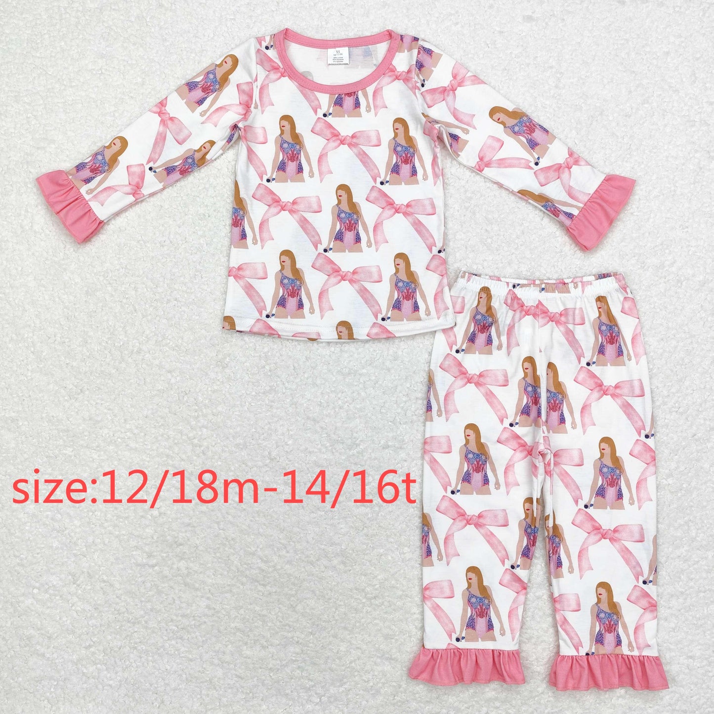 RTS NO MOQ Baby Boys Girls Clothes bamboo taylor swift long-sleeved pants set