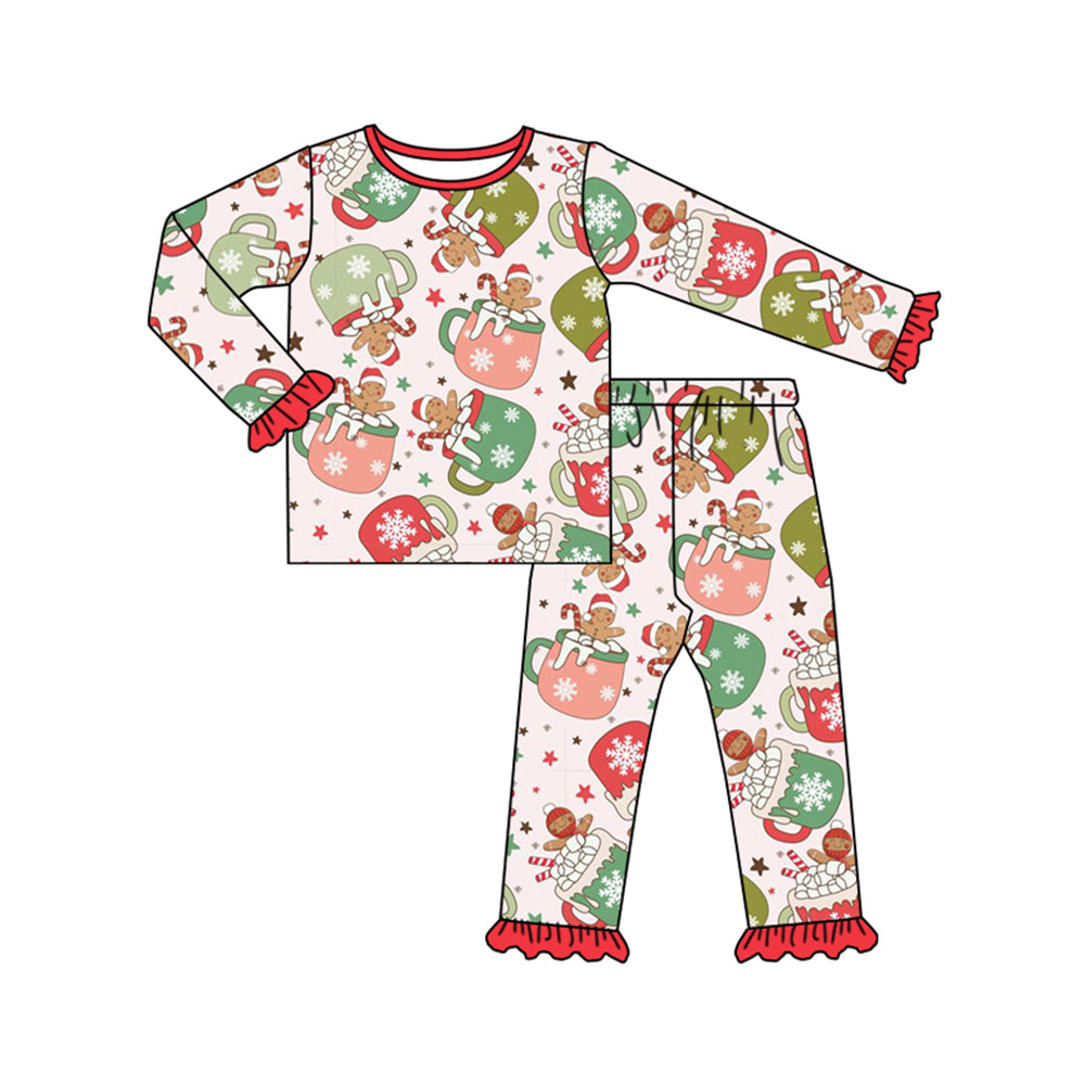 NO MOQ sales GLP1621 pre-order baby girls clothes Christmas long Sleeve pants Suit -2024.8.9