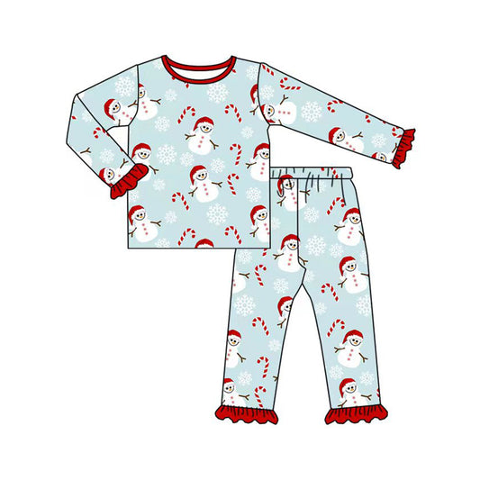 NO MOQ sales GLP1647 pre-order baby girls clothes Christmas long Sleeve pants Suit -2024.8.12