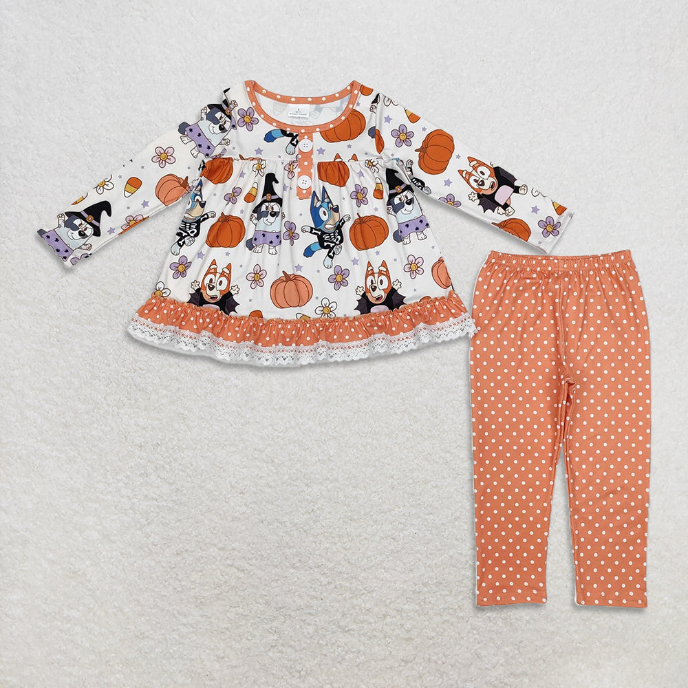 RTS NO MOQ Sibling Baby Girls clothes halloween Long Sleeve Pants Sets