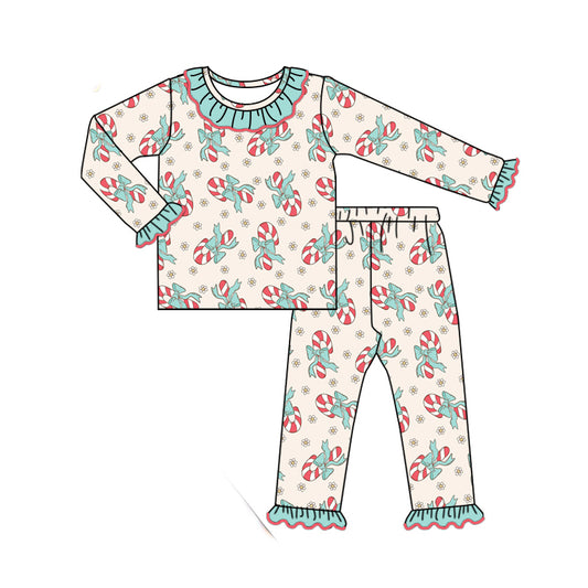 NO MOQ sales GLP1667 pre-order baby girls clothes Christmas long Sleeve pants Suit -2024.8.1