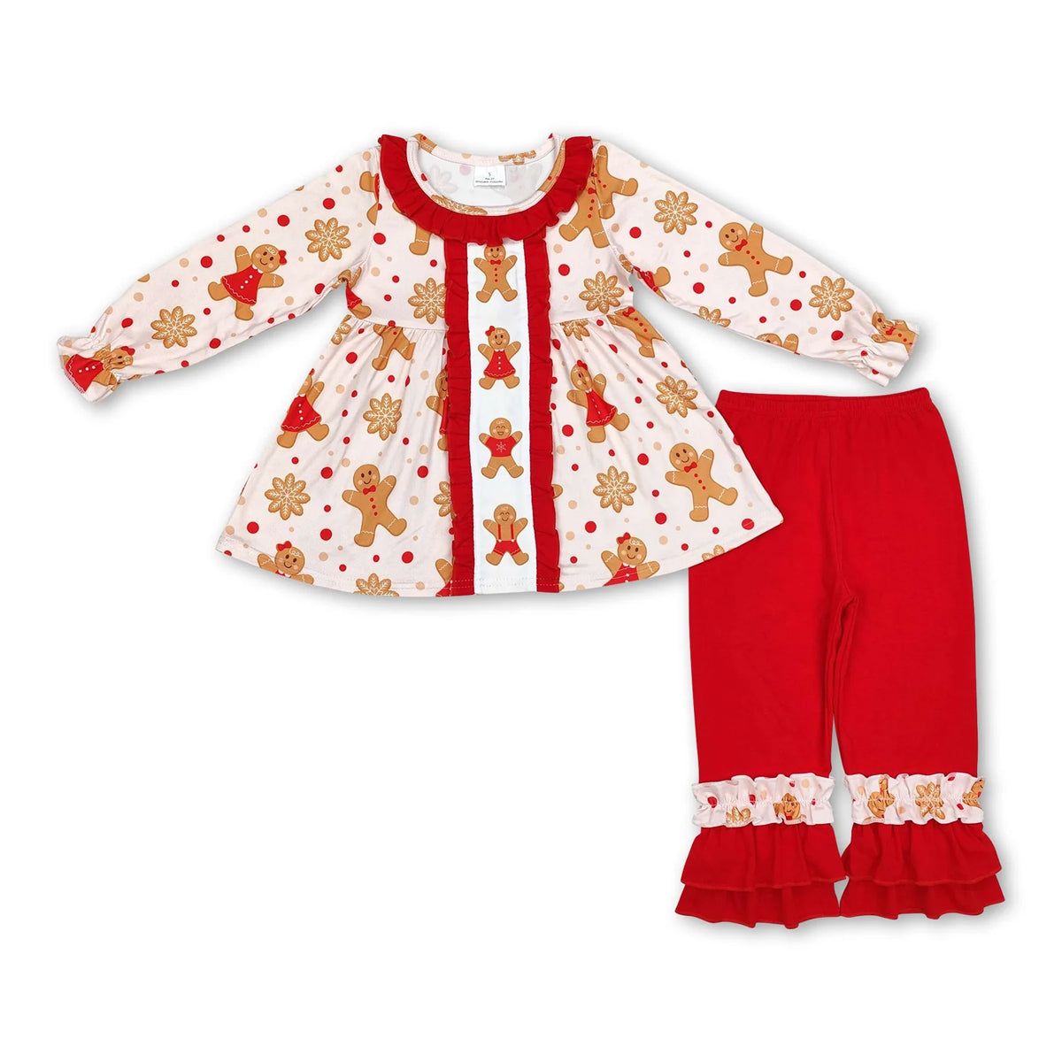 RTS NO MOQ Sibling baby girls clothes Christmas embroidery long-sleeved trousers suit & and romper