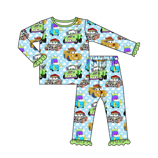 NO MOQ sales GLP1724 pre-order baby girls clothes cartoon long Sleeve pants Suit -2024.8.1