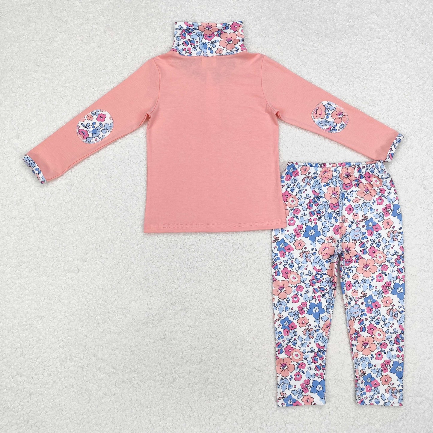 RTS NO MOQ ETA 5/7days Arrived GLP1750 Pink long-sleeved trouser suit with flower zipper