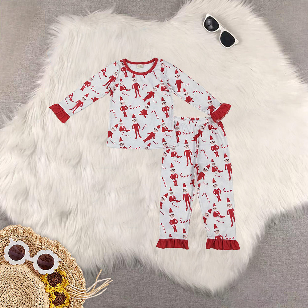 RTS NO MOQ Sibling Baby Girls boys modal Christmas long-sleeved trousers suit