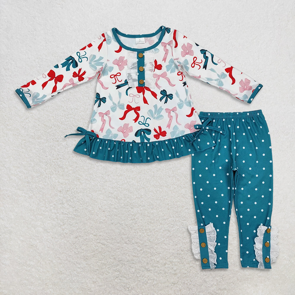 RTS NO MOQ Sibling Baby Girls clothes Christmas Long Sleeve Pants Sets