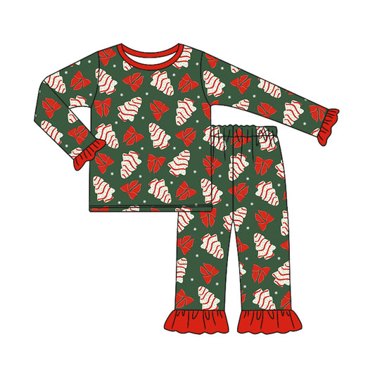 NO MOQ sales GLP1897 pre-order baby girls clothes Christmas long Sleeve pants Suit -2024.8.30