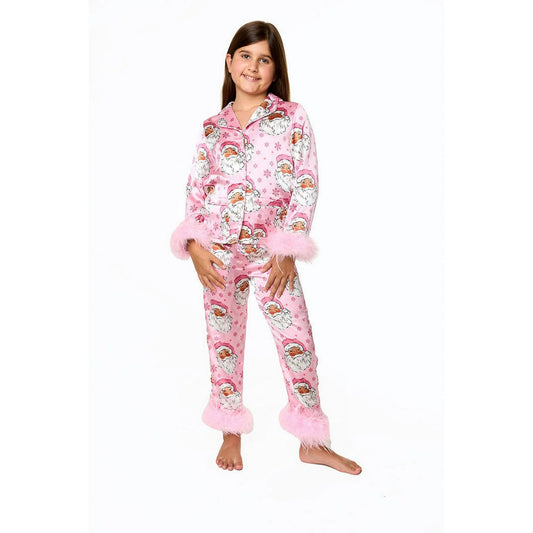 NO MOQ sales GLP1900 pre-order baby girls clothes Christmas pink long Sleeve pants Suit -2024.8.30