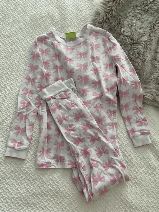 NO MOQ sales GLP1917 pre-order baby girls clothes bow pink long Sleeve pants Suit -2024.9.3