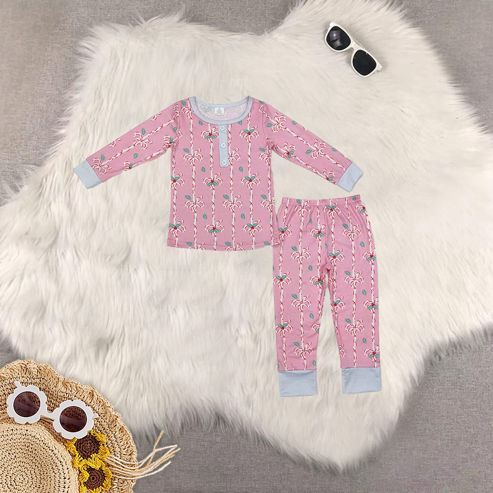 RTS NO MOQ Sibling Baby Girls boys modal Christmas Long Sleeve Pants Set